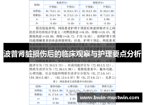 波普肾脏损伤后的临床观察与护理要点分析